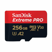 SanDisk Pomnilniška kartica EXTREME PRO microSDXC 256 GB 200/140 MB/s UHS-I U3 (SDSQXCD-256G-GN6MA)
