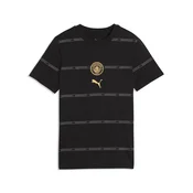 PUMA Manchester City ftblCulture Printed Tee Youth, Shop, Black/Flaxen, 7-8Y