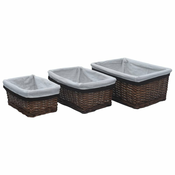 3-dijelni set uklapajucih košara od vrbe smedi