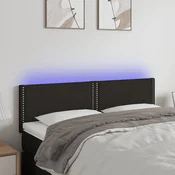 Vidaxl vidaXL Vzglavje postelje z LED diodo črno 144x5x78/88 cm blago