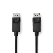 Nedis Displayport kabel | DisplayPort Hane | DisplayPort Hane | 4K@60Hz | ponikljana | 2,00 m | Okrogla | PVC | Svart | Oznaka