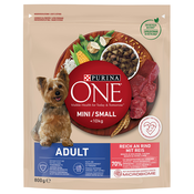Purina ONE Mini Adult govedina & riž - Varčno pakiranje: 3 x 800 g