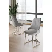 HANAH HOME Set stolica (6 delova) Puva Grey Chrome
