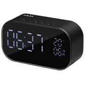 AKAI ABTS-S2 Budilica s FM Radio, Bluetooth, HandsFree, USB i microSD – Crna, S Baterijom