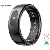 Forever Astral SR-100 pametni prsten, velicina 8, BT 5.2, crni