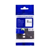 PRINTLINE združljiv trak z Brother TZE-S611, 6 mm, črn tisk/rumena podlaga, dodatno lepilo