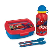 Stor Spider-Man komplet za malico s steklenico in priborom – 4-delni