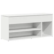 Vidaxl Klop za čevlje bela 102x30,5x45 cm inženirski les