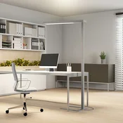 Arcchio LED pisarniška talna svetilka Susi, komplet 2, srebrna, senzor, CCT - Študija/pisarna - Sodobni - srebrna (RAL 9006) - Aluminij