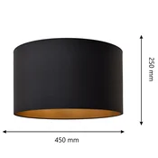 HELAM Svetilka Alba, O 45 cm, E27, črna/zlata - Dnevna soba/jedilnica - črna, zlata - Tkanine/tekstil
