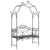 Vrtna klupa Crna 121 x 48 x 200 cm Celik