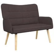 Vidaxl Kavč za 2 osebi Temno rjava 115 x 61 x 87 cm Blago