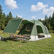 vidaXL vidaXL Kabinski šotor s streho Zelena 8 oseb Poliester in jeklo, (5000309598)