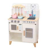 Otroška lesena kuhinja z opremo Montessori Baby Mix bela