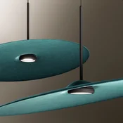 Fabbian LED viseča svetilka Acustica, modro-zelena, 3000K, DALI - Dnevna soba/jedilnica - Sodobni - Plastika
