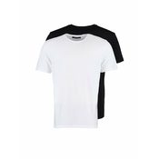 Trendyol Black and White Basic Slim Fit 100% Cotton 2-Pack Short Sleeve T-Shirt