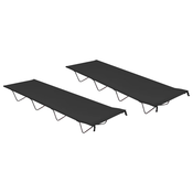 Kreveti za kampiranje 2 kom 180x60x19 cm tkanina i celik crni