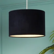 Searchlight Obesna svetilka Mersana, O 30 cm, temno modra, žamet, E27 - Dnevna soba/jedilnica - Skandinavski - Tkanine/tekstil