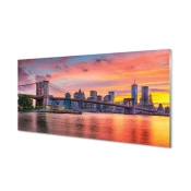 tulup.si Stenska plošča za kuhinjo Bridge sunrise 125x50 cm