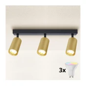 Brilagi - LED prigušiva spot svetiljka SELE GOLDEN 3xGU10/6W/230V crna/zlatna