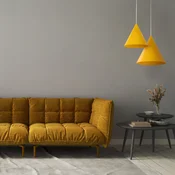 TK Lighting Visoka svetilka Cono, enogorilna, premer 27 cm, rumena, E27 - Dnevna soba/jedilnica - Sodobni - Kovina