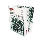 LED božična veriga, 24 m, zunanja in notranja, hladna bela, programi, časovnik
