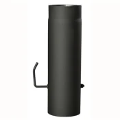 Dimna cev z loputo 120mm/500 t.1,5mm BLACK