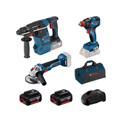 BOSCH aku set Professional GBH 18V-26 + GDX 18V-200 + GWS 18V-10 + 2xAKU (sa baterijom i punjacem)