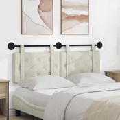 Vidaxl Viseče vzglavje postelje krema Žamet