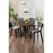 Hanah Home Trpezarijski set, 5 komada, Svetlosivi