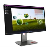 LENOVO ThinkVision P27Q-40 27-palčni IPS QHD zaslon (2560 × 1440), razmerje 16:9, osveževalna frekvenca 24 Hz, svetlost 350 cd/m2, kontrast 1500:1, odzivni čas 6 ms; priključki: 3× USB-A, 1× USB-C, 1× USB-B, HDMI in DisplayPort; 99 % sRGB, barva eclipse b