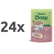 Oasy Cat Natury Adult fileji v želeju, vrečka - piščanec in šunka - 70 g 24 x 70 g
