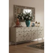 Hanah Home komoda Moka 150, 150 cm, bela / travertin / srebrna