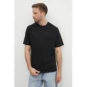 Pamučna majica Michael Kors za muškarce, boja: crna, bez uzorka, CT4525K1V2