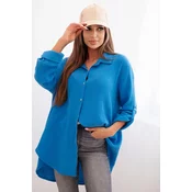 Kesi Włoski Cotton muslin shirt turquoise