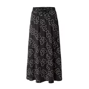 Womens viscose midi skirt blackflower