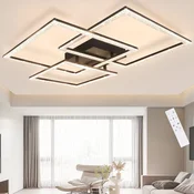 Nettlife NETTLIFE črna LED stropna svetilka 75CM zatemnljiva svetilka moderna kristalna notranja svetilka z daljinskim upravljalnikom za kuhinjo, (22110715)