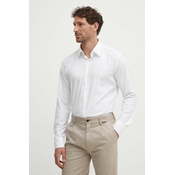 Košulja BOSS za muškarce, boja: bijela, slim, s klasičnim ovratnikom, 50503356
