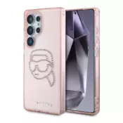 Maska Karl Lagerfeld Rhinestones K. Head Logo za Samsung S25 Ultra/ S938B pink.