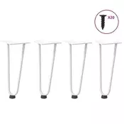 Vidaxl vidaXL Noge za mizo z lasnicami, 4 kosi, bele, 30 cm, masivno jeklo