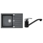 SINK SOLUTION Set Lucca (kuhinjska armatura + pomivalno korito) - Črna