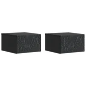 vidaXL Stenska stranska miza 2 pcs Črna 34,5 x 33 x 20 cm