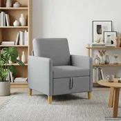 vidaXL Sofa s shrambo Svetlo siva 72 x 78 x 87 cm Poliester