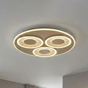Searchlight LED-stropna svetilka Wreath Flush, pesek, CCT, železo, z možnostjo zatemnitve - Dnevna soba/jedilnica - Sodobni - pesek-bež, bela - Kovina