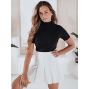 Damski sweter pršżkowany z krótkim rękawem GIRLGLORY czarny Dstreet