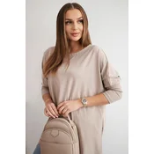 Oversize blouse dark beige