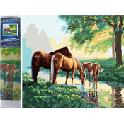Norimpex - Puzzle Diamantna slika Konji ob vodi 30x40cm - 1 - 39 kosov