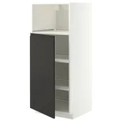 METOD Visoka omara za vgrad gspd aparate, bela/Upplöv mat antracitna, 60x60x140 cm