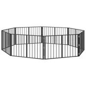 vidaXL vidaXL Pasja vrata 8 pcs Črna 100 x 60 cm Cinkana jeklena, (5000232797)