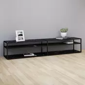 TV ormaric boja crnog mramora 220 x 40 x 40,5 cm kaljeno staklo
